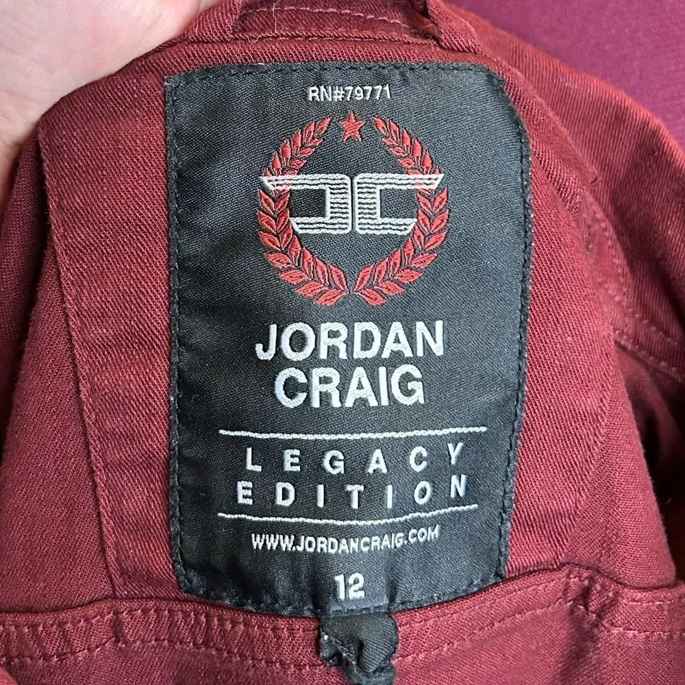 5 for $25🔥Jordan Craig Kids Legacy Edition Size 12 Maroon‎ Jean Jacket